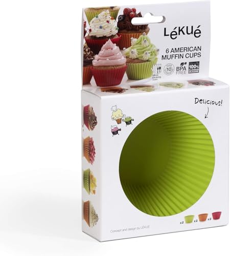Lekue Big Muffin Cups, Multicolor, Set of 6 - size: Medium