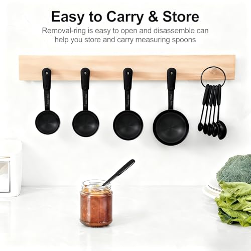 Bopei 10-Pcs Stainless Steel Measuring Cups & Spoons Set, Matte Black - color: All Black