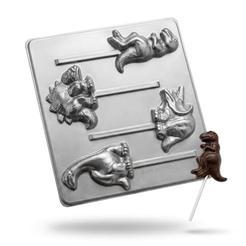 Dinosaur Assortment Lollipop Chocolate Candy Mold 291 with 4 Cavities