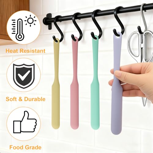 Palksky Silicone Chocolate Melting Cup Set with 4 Silicone Measuring Cups (250ml & 350ml) and 4PCS Heat-Resistant Jar Spatulas, Non-Stick Baking Tools for DIY Chocolate, Butter & Cream Mixing - size: Jar Spatulas*4 +250ml*2+350ml*2