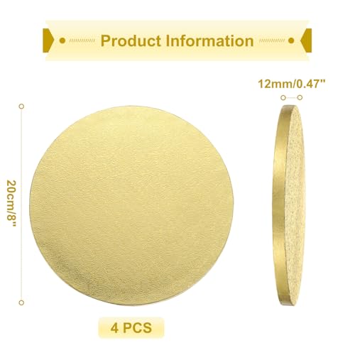 uxcell 4pcs Cake Boards, 8 Inch Round Cake Drum Circle Cake Base Grease Proof Pastry Board for Cake Baking Wedding Birthday Party Supplies Gold - color: Gold, size: 8 inch