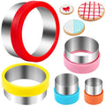 Nifogo Round Circle Cookie Cutter 5 Pcs - color: B-Red Yellow 5pcs