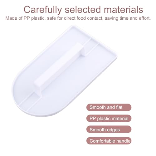 2pcs Fondant Smoother Tool, Professional Cake Scraper Smoother Plastic Icing Smoothing Paddle for Cake Decorating Sculpting Baking & Sugar Craft (White)