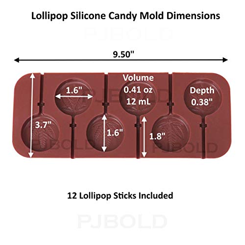 Marijuana Leaf Lollipop Silicone Candy Mold Tray, 2 Pack