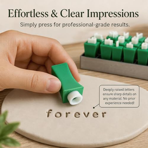Alphabet Stamps Set for Clay Pottery, Polymer Clay Stamps, Lowercase and Alphabet Symbols Small Press Fondant Embosser DIY Cookie Stamps - color: Lowercase Alphabet & Symbols