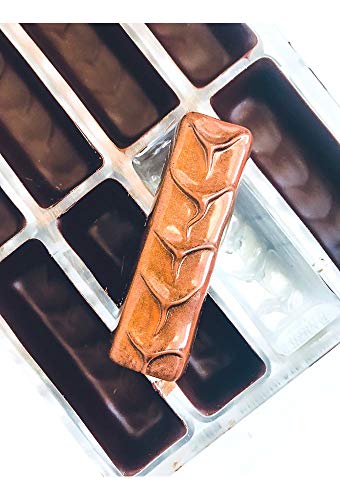 Chocolate World CW2362 Polycarbonate Candy Mold with 8 Enrobed-Bar Cavities, Each 33mm x 105mm x 20mm High