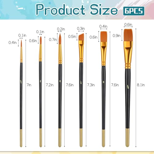 6 PCS Food Paint Brushes, Cake Painting Brushes Set