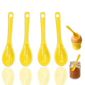 Mini Spoons for Spices, Ceramic Spoon 3.5 inch for Spice Jars, Espresso Spoons, Small Seasoning Spoon for Salt, Coffee, Sugar, Powder and Pepper (Yellow spoon A set of 4) - color: Yellow spoon A set of 4