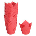 uxcell 150Pcs Tulip Baking Cups Cupcake Muffins Liners Paper Greaseproof Wrappers for Wedding Birthday Party Festivals Christmas(3.1" x 2", Red) - color: Red