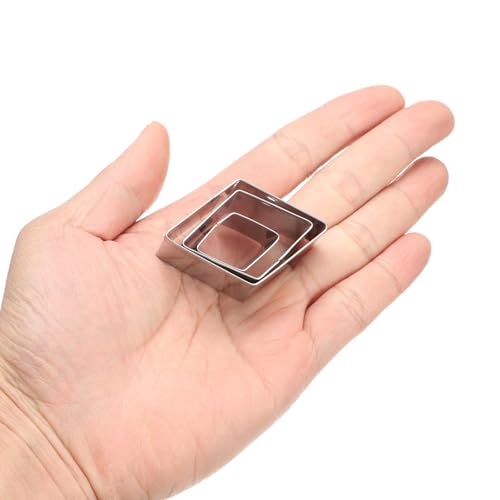 HARFINGTON 3Pcs Rhombus Diamond Cookie Cutters Set Assorted Sizes Stainless Steel Geometric Frame Holiday Cookie Cutters for Pastry Fondant Cake Cookie - style: Rhombus Diamond