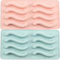 8 Cavity Worm Silicone Silicone Chocolate Molds Set Of 2 - color: Pink and Green