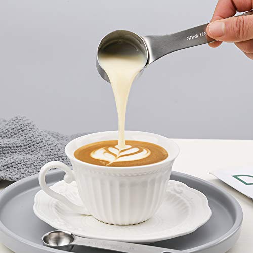 Measuring Cups Set 19, 18/8 (304) Stainless Steel Measuring Cups and Spoons Set, Metal Measuring Cups & Spoons & Leveler&Magnetic Conversion Chart for Kitchen and Baking - color: A01: Siliver-Set of 19