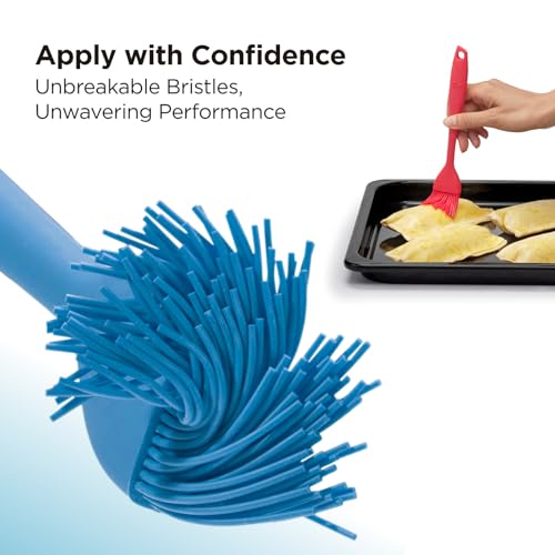 Kitchen Mama WaltzGrip Platinum Silicone Basting Pastry Brush, Blue - color: Blue