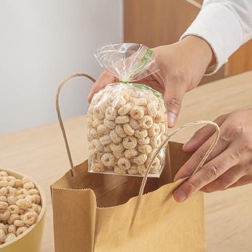 Restaurantware Clear Plastic Gusset Bags, Flat Bottom, 3 x 6 1/2 In, 100 Ct - size: 3" x 2" x 6.5" - Wicker Dispensing