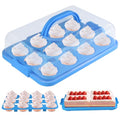 Cake Carrier with Lid, Cake Holder Cupcake Container for 12 Cupcakes 2 in 1 Portable Dessert Container for Pie Muffin Cobbler (Blue) - color: Blue