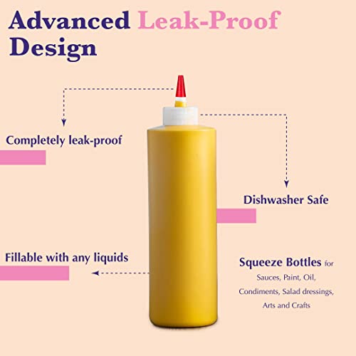 Bellemain 6-Pack Condiment Squeeze Bottles for Sauces - Includes Funnel, Erasable Marker & Reusable Labels, Perfect for Salad Dressings, Liquids, and Ketchup, Durable Plastic 4 oz Bottles - size: 4 Ounces (Pack of 6)