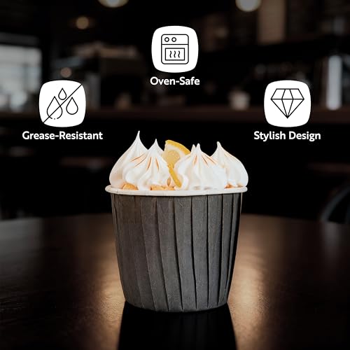 Restaurantware 4 oz Round Gray Paper Tall Baking Cup, 200 Pack - color: Gray, size: Tall
