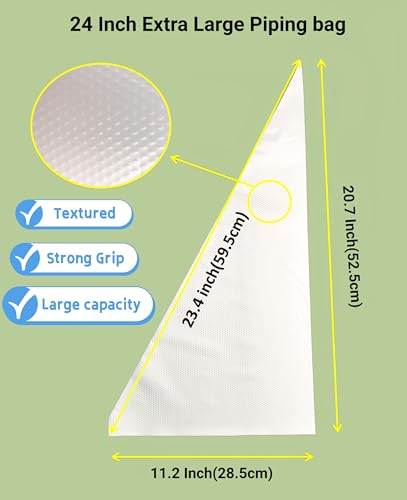 24 Inch Extra Large Piping Bags,100 Pack Tipless Pastry Bag - size: Extra Large 24 Inch-100 Pack