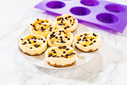 Bakerpan Silicone Muffin Top Pans Non Stick - Set of 2 - Mini Tart Pans, Mini Cheesecake Pan, Whoopie Pie Pan, Cookie Mold, Egg Molds, 2 1/2 Inch Cavity (Pack of 2) - size: Medium (Pack of 2)