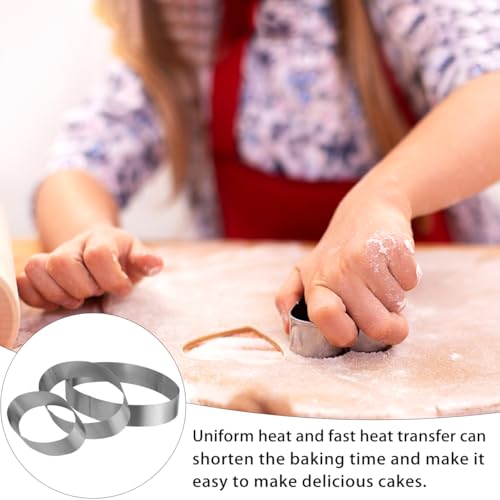 Ciieeo 3 pcs Oval Stainless Steel Cake Ring Molds Baking