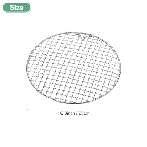 M METERXITY Cooling Rack, 9.8" Round Stainless Steel Baking Rack with 20mm Legs for BBQ/Cooking/Roasting/Grilling/Steaming/Drying, Wire Cooling Rack for Baking [Silver] - size: 9.8"