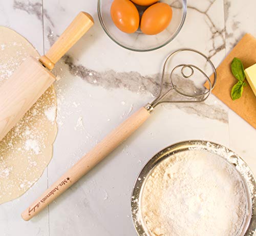Mrs. Anderson's Baking Dough Whisk 18/8 Stainless Steel Blade, 15-Inches, wood - style: Dough Whisk, 15-Inch