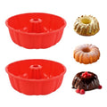 2 Pack Silicone Cake Pan,Jello Moldes Para Gelatinas，10 Inch,Red+Red - color: Red+Red