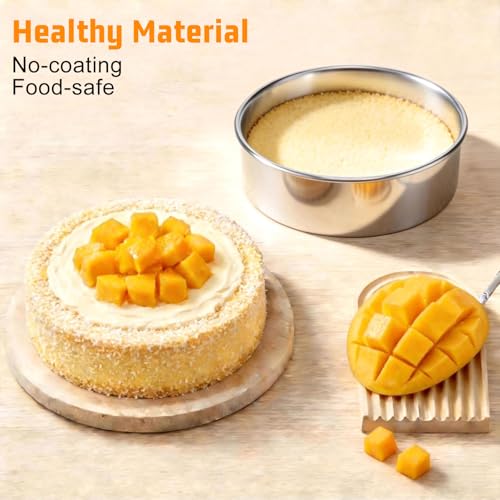 E-far 5 Inch Cake Pan Set of 3, Stainless Steel Small Round Baking Pan Tin - size: 5 Inch(Set of 3)