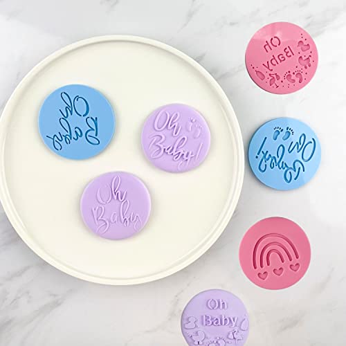 Baby Shower Fondant Embosser "Oh Baby" 3D Shape for Decorating Cupcake - style: Baby Shower Theme-016