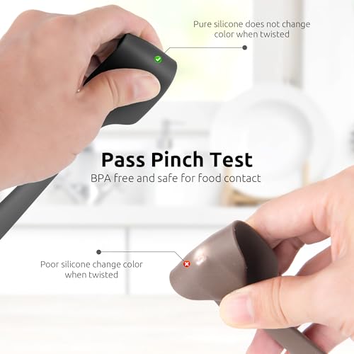 U-Taste Small Mini Silicone Spatula, 9in Rubber Jar Bowl Scraper, Black - color: Black