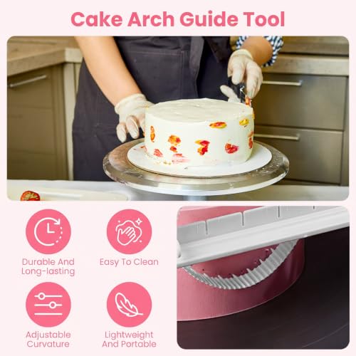 2 Pcs Cake Arch Guide Tool, Adjustable Fondant Cake Arc Ruler