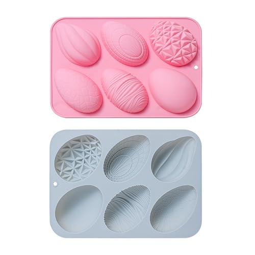 2-Pack Easter Egg Mold Set for Baking Easter Treats Chocolate, Cake, Jelly, Fudge, Pudding - style: Easter Egg Shape