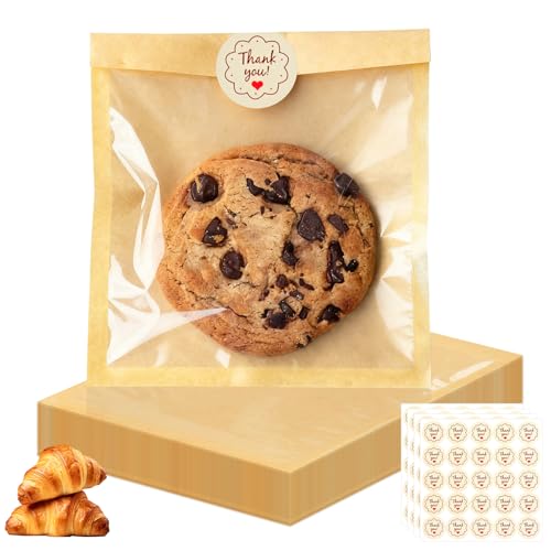 100Pcs Cookie Bags with Seal, Premium Cookie Packaging Bag 5.7 * 6.5 - size: 5.7*6.5