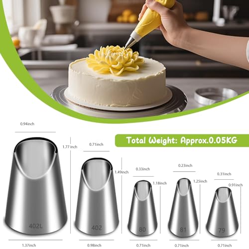 Suuker 5 Pieces Chrysanthemum Piping Tips Set