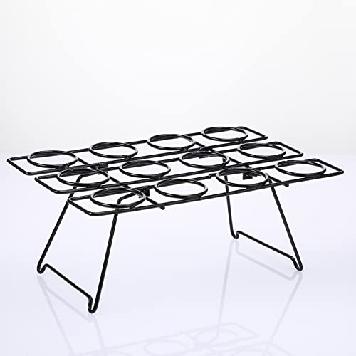 2 Pack Ice Cream Cone Holders Rack with 12 Holes Cake Cone Stand, Black - color: Black