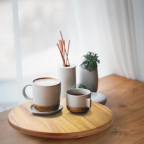 Acacia Wood Lazy Susan Wood Turntable Tray Cabinet Organizer, 18" - color: Acacia, size: 18"