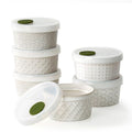 DOWAN Ramekins Oven Safe with Lids 4 oz, Charcuterie Boards Bowls Set for Creme Brulee, Souffle, Dipping Sauces, Custard Cups Ceramic Food Storage Containers, Set of 6, Beige - size: 4 oz