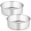 TeamFar 9 Inch Cake Pan, 9½” x 3” Stainless Steel Round Baking Pan Set of 2 - size: 9.5 x 3 Inch