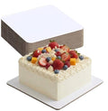 12PCS Square Cake Boards,11.8 x 11.8 Inch White Greaseproof Cardboard, Disposable Half Sheet Cake Board Trays for Sheet Cakes, Pastries, Bakery and Catering - size: Square Cake Boards-12PCS