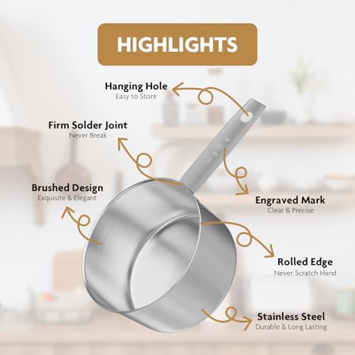 2PCS 1/3Cup (80ml) Stainless Steel Measuring Cup - size: 1/3cup|80ml