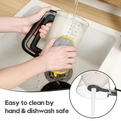Pancake Batter Dispenser 5-Cup Batter Pourer for Maker Pancakes, Waffles, Crepes, Muffins, Cupcakes, Easy Squeeze Grip Handle with Proof Nozzle, Precise Baking Tools (Black) - color: Black