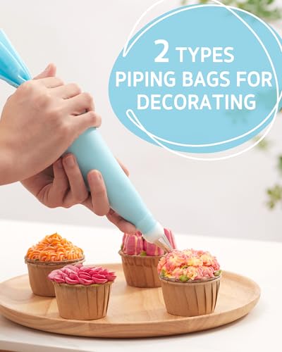 Syntus 65 PCs Cake Decorating Kit with Cake Stand, Cake Baking Supplies - color: Blue