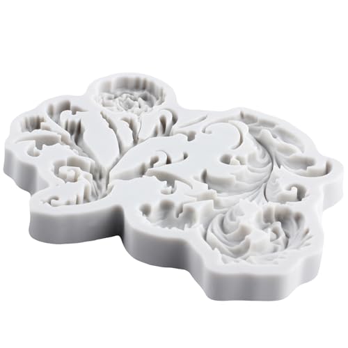 Baroque Scroll Silicone Molds Relief Flower Filigree Fondant Mold - color: Style ZI