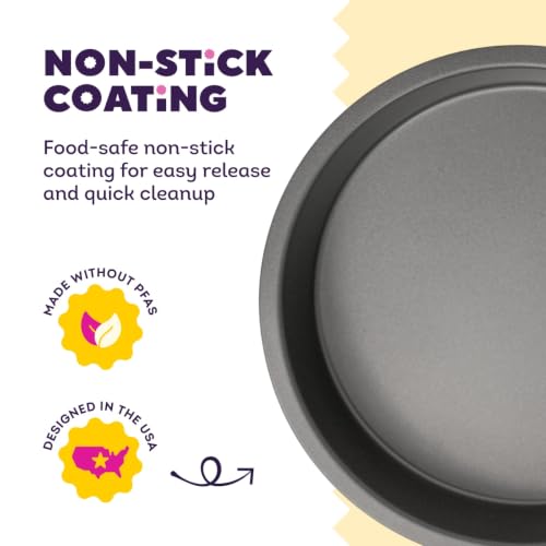 Wilton Silver Non-Stick Round Cake Pan, Made Without PFAS, 8 in.
