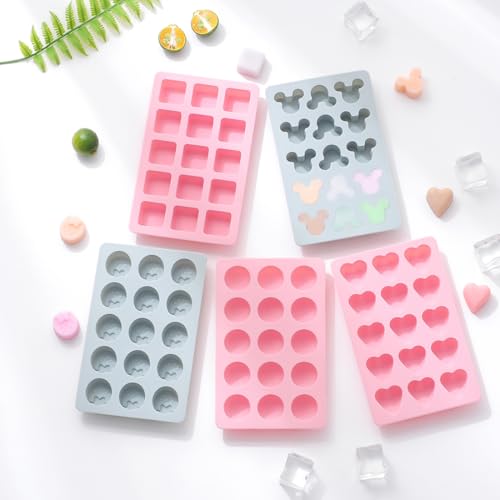 2-Pack Round Shape Candy & Chocolate Silicone Molds, Non-stick, Pink - size: Round