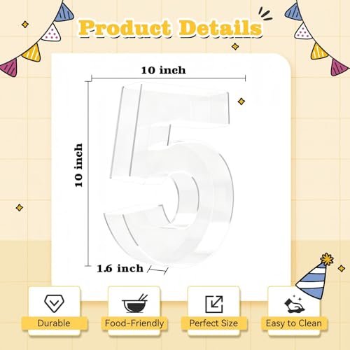 Ledido Reusable 10'' Fillable Acrylic Charcuterie Board Box Number 5 - color: Number 5
