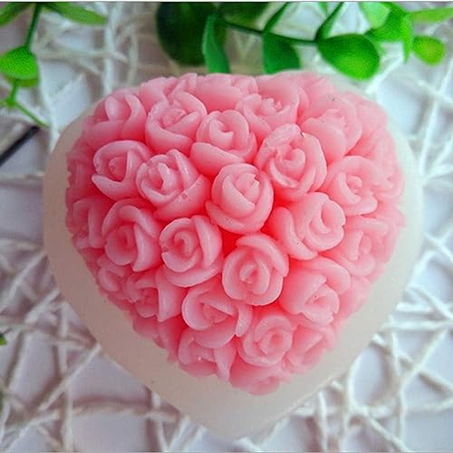 3D Rose Flower Silicone Molds Heart Fondant Candy Mold - color: Style D