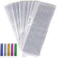 Tecbeauty 300pcs 3 x 11 Cellophane Bags Pretzels Clear Treat Bags Long Cello Cookie Bags for Chocobananas, Candy Kabob, Clear Bags with Ties - color: 3x11 Inch