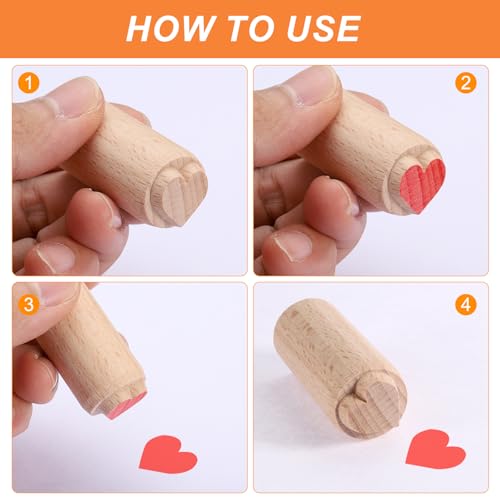 HARFINGTON 3pcs Wood Pottery Tools Stamps 0.6" Dia 2" Length Wooden Natural Clay Pottery Stamps Set 3 Floral Pattern for Cookie Cake Dessert - style: 3 Floral Pattern