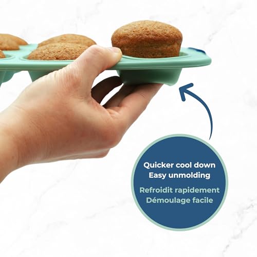 Starfrit 24-Cup Mini Muffin Pan, Silicone, Metal Frame, Green - size: 24 muffins pan